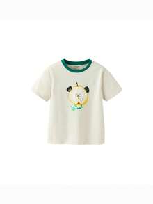 mini bala Camiseta de manga corta de verano transpirable para niño pequeño - Caqui - Ver 4