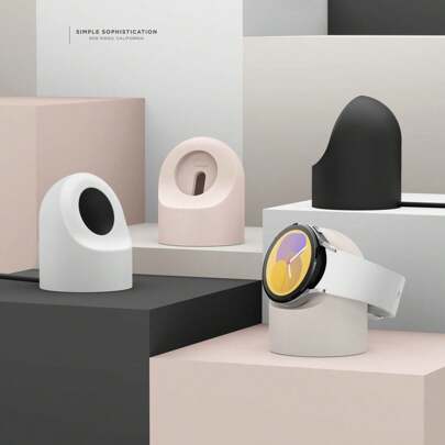 1 Giá đỡ sạc đồng hồ tương thích với Galaxy Watch 5/6/7 Pro 40/44/45mm, Đế sạc silicon thiết kế đơn giản