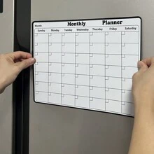 1 pieza Pizarra magnética reutilizable para nevera con superficie de escritura borrable y pegatinas magnéticas para planificador semanal y notas - Mejor regalo