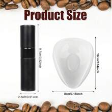 2入組搭配噴霧瓶的咖啡粉量杯，陶瓷咖啡豆稱量托盤及花壺套裝配件，適用於茶與咖啡愛好者的禮物 - 黑與白 - 查看 2