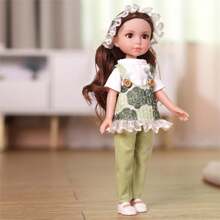 One 14 Inch Fashion Doll Full Vinyl GIrl Doll Cute Madeup Face 5 Removable Joint Princess For Kids Friend Gift,Room Decoration