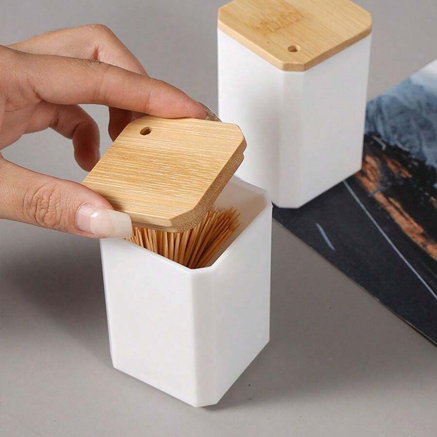 家居客廳使用牙籤盒，便攜式牙籤盒，帶有存儲功能的牙籤瓶 - 牙籤筒 - 查看 1