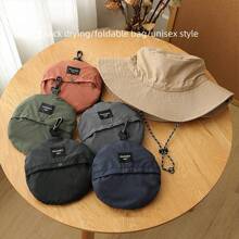 1pc Multicolor Unisex Summer Travel Sun Hat With Neck Flap, Outdoor Portable Climbing Hat, Breathable Quick-Drying Sun Shade Cap, Water-Repellent & UV-Resistant, Easy-To-Store Bucket Hat