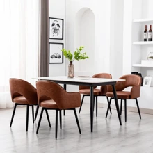 WAHSON OFFICE CHAIRS 2PCS Wahson Velvet Dining Chair Kitchen Chair With Metal Legs, Living Room Chair For Bedroom/Restaurant - 棕色 - 查看 7