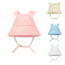 ANTSAY Baby Hat, Baby Sun Hat, Beach Hat With Breathable Fabric, Wide Brim Sun Protection Hat, Cartoon, For Boys And Girls From 0 To 3 Years