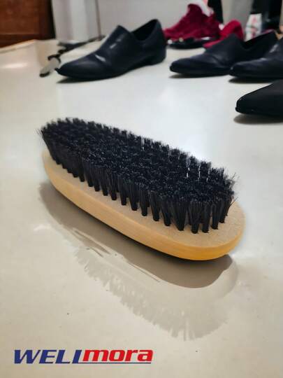 Cepillo De Madera Multiusos Para Limpiar, Pulir Y Lustrar Zapatos (14.5 Cm) Cepillo De Bolero Portátil Con Cerdas Duraderas - Apto Para, Piel Y - Aplicador De Grasa Para Zapatos