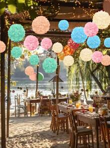20pcs Party Decoration Paper Flower Balls, Origami Flowers Decor For Baby Shower, Wedding, Birthday,Christmas