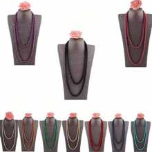 Colar Longo Feminina de Pérola Natural Duplo-Pronta Entrega-B2828