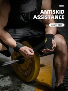 GOUNOD 1 Pair Basic Model Wrist Straps With Microfiber Material Palm Guard For Weight Lifting Grips. - Black - View 4