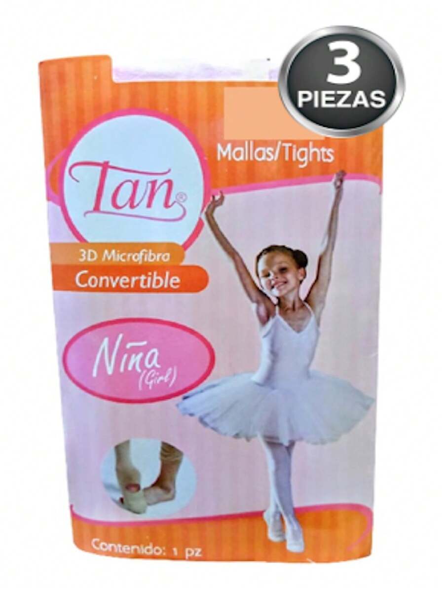 Pack De 3 Malla Convertible De Ballet Para Niña - transparente - Ver 1