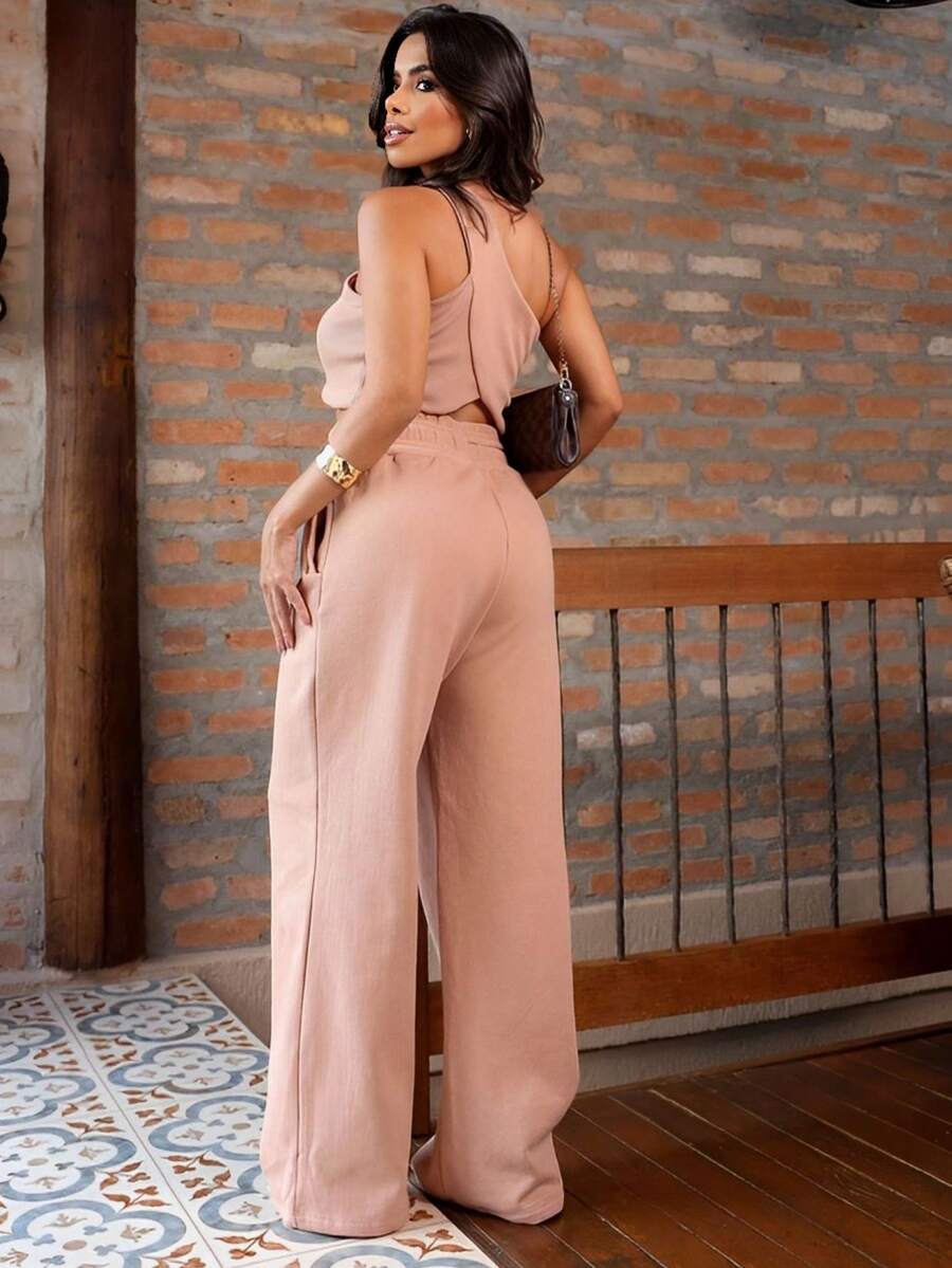 Women Pants - 卡其色 - 查看 1