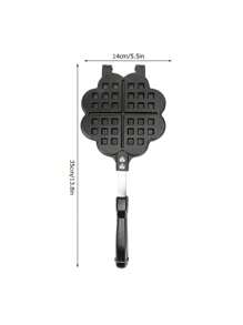 Molde para Hacer gofres, Molde para Hornear, Molde para Hornear, Molde Antiadherente de aleación de Aluminio, Placa Doble para Cocina casera - Negro - Ver 2