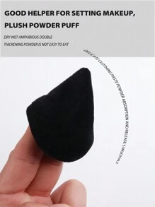 16 piezas de esponjas de maquillaje negras ultra suaves con forma de triángulo, borlas para polvo suelto que no absorben, adecuadas para principiantes