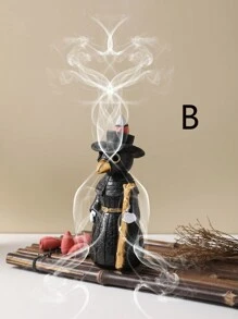 1pc Resin Raven With Cane Design Indoor Home Incense Burner - Multicolor - View 7