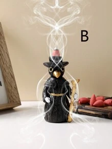 1pc Resin Raven With Cane Design Indoor Home Incense Burner - Multicolor - View 5
