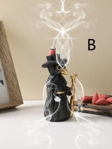 1pc Resin Raven With Cane Design Indoor Home Incense Burner - Multicolor - View 6