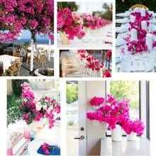 2pcs Artificial Flowers Bougainvillea Branches Faux Floral Stems Long Plant Branches For Party, Wedding Centerpieces Home Garden Wall Decoration, Valentine Day, Gift Gifts Birthday Graduation