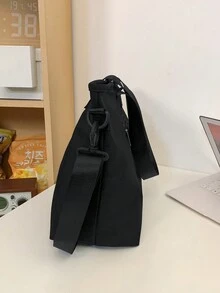 1 件大容量防水尼龙手提包/斜挎包，男女皆宜。简约设计，宽肩带，适合日常通勤。时尚，适合休闲场合。手提旅行露营健身房工作周末暑假假期随身携带实用黑色礼物个性化礼物男朋友爸爸丈夫 - 黑色 - 查看 10