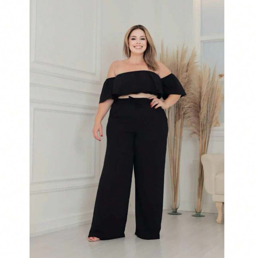 Plus Size Pants - Black - View 1