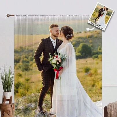 1pc Customized Photo Sheer Curtain, Personalized Photo & Text Curtain, Photo Collage Curtain, Customized Dog Photo Curtain, Personalized Dog Curtain, Personalized Sheer Curtain, Dog Photo Sheer Curtain, Collage Sheer Curtain, Beloved Photo Sheer Curtain, Comfortable Curtain, Family Photo Gift, Wedding Gift, Birthday Gift, Mother's Day Gift, Father's Day Gift, Gift For Parents, Gift For Friends, Gift For Her,Blossom Picnic Core