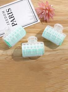 3Pcs Solid Color Hair Roll Curler Hair Curler Women Rollers Hairdressing Tool Does Not Harm Hair Slouchy Hair Curler No Heat Plastic Self-Adhesive Hair Curling Hairdressing Hair Styling Tool Creative Multifunctional Hook And Loop Hairstyle Fixing Rollers Styling Tools Use Before Going Out For Girls - Green - View 6