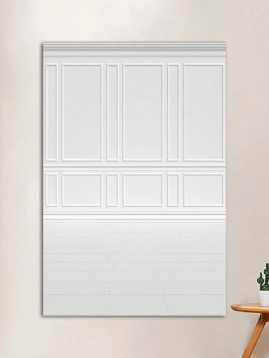 1pc White Building Floor Background Portrait Wedding Studio Photography Backdrop - White - View 1