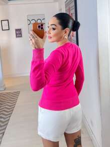 Women Cardigans - สีชมพูบานเย็น - ดู 3
