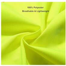 Green Reflective Jacket With Multiple Pockets, Unisex Breathable Reflective Vest, Suitable For Outdoor Running, Sports, Driving, Cycling