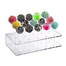 1pc 6.3-Inch Long Acrylic Lollipop Display Stand With 15 Holes, Candy Holder Rack For Supermarket Decor - Transparent - View 3