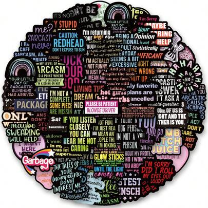 110 PCS Sarcastic Stickers,Funny Stickers For Adults,Snarky, Humorous Quotes Stickers For Water Bottle,Laptop,Phone,Hard Hat,Bumper,Gifts For Adult Back To School