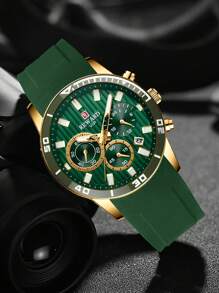 REWARD Men's Quartz Watch Silicone Band Business Fashion Style Timing Calendar Luminous Hands Multi-Functional Men Wristwatch High Quality Gift Classic Design Watch Band