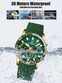 REWARD Men's Quartz Watch Silicone Band Business Fashion Style Timing Calendar Luminous Hands Multi-Functional Men Wristwatch High Quality Gift Classic Design Watch Band