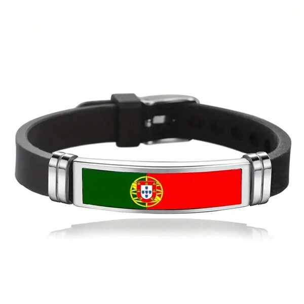 suteyi Herrenmode verstellbares Armband aus Edelstahl mit Portugal-Flagge
