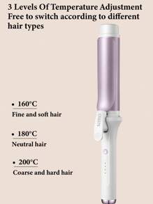 CRASTS大直徑40mm捲髮器HC-010，紫色，快速加熱，製造大波浪造型，適合家庭、旅行和沙龍使用。 - 美規A型插(110-127V) - 查看 9