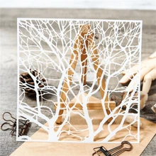 1pc The Joy Of Art Branches DIY Stencil For Wall Painting Scrapbook Coloring Embossing Album, Decorative Paper Card Template