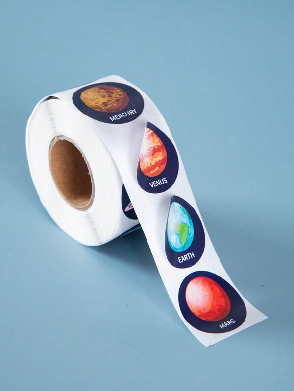 1 Rolo (500 peças) Adesivos com Padrões do Universo e dos Planetas, Envio aleatório de design