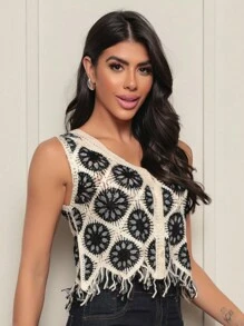 Women Knit Tops - màu đen - Xem 2