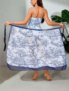 欧美款连体泳衣，保守遮肚显瘦，适合度假，沙滩，温泉游泳，法式复古连体泳衣，下摆为均码，夏季