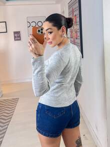 Women Cardigans - สีเทาอ่อน - ดู 3
