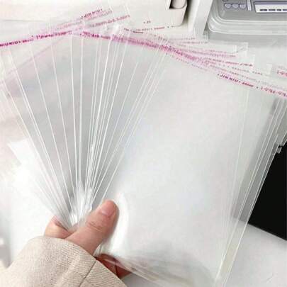 100pcs Transparent OPP Packaging Bags, For Packing Books, Decorations, Stationery, Gifts, Groceries, Etc. Cards Dust-Proof Moisture-Proof Bags, Back To School Valentine Day