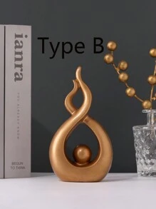 1 件树脂艺术抽象家居装饰品适用于窗户、橱柜、门厅或酒柜最佳礼物节日装饰生日毕业 - 金色 - 查看 8