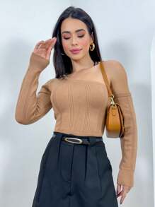 Women Sweaters - 駝色 - 查看 1