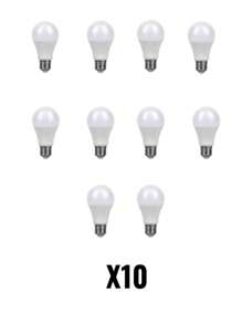 Pack Of 10 10w LED Energy Saving Light Bulbs - White - View 1