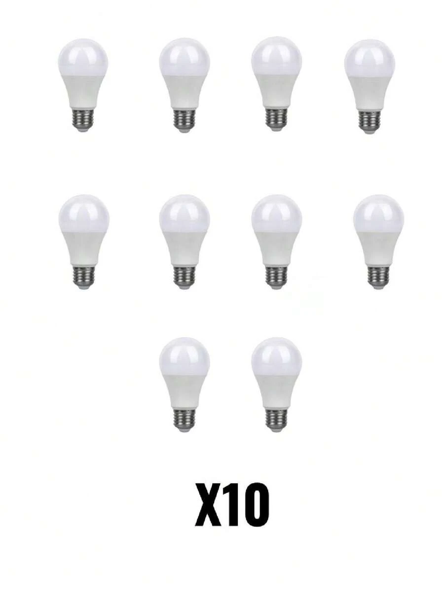 Pack Of 10 10w LED Energy Saving Light Bulbs - White - View 1