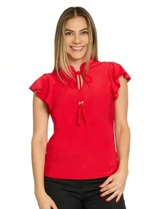 Playera amare con accesorio - Rojo - Ver 3