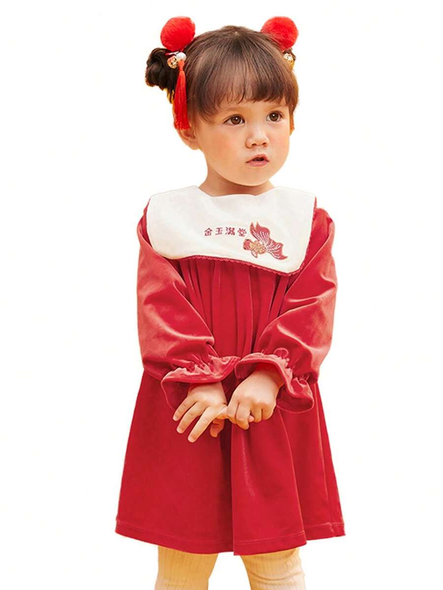 mini bala Đồ bơi trẻ em 2022 Bộ đồ bơi liền thân co giãn cao chống nắng cho bé gái mùa hè Mũ bơi 2 món - Đỏ - Xem 1