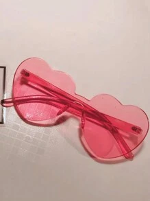 1pc Transparent Heart Shaped Party Glasses For Gathering, Selfie, All-Match, Funny & Stylish Glasses, Back To School Valentine Day - Multicolor - View 7