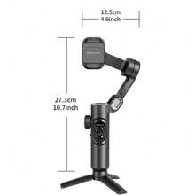 Estabilizador de gimbal de 3 ejes para teléfono inteligente, gimbal con luz de relleno magnética RGB actualizada, seguimiento facial, rueda de enfoque, plegable, compatible con iPhone/Android Phone Gimbal para grabación de Vlog - SmartXE - Ver 10