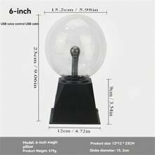 Plasma Ball, Electrostatic Sphere, Plasma Lamp, Plasma Globe, Magic Lightning Ball, Ionic Light, Outdoor Lighting - Multicolor - View 4