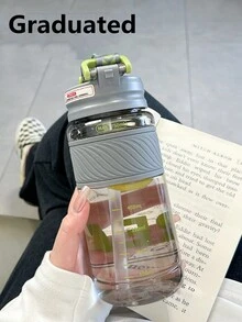 1個大容量簡約水杯，耐用耐熱運動水瓶，帶吸管便攜塑料飲水瓶，適用於男女夏季使用 - 彩色 - 查看 7